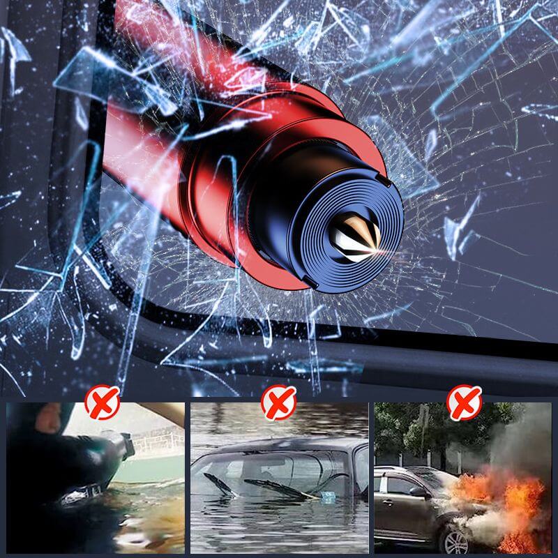 Norillo™ – 2-i-1 Bilräddare: Glasbrytare och Bältesskärare i Ett