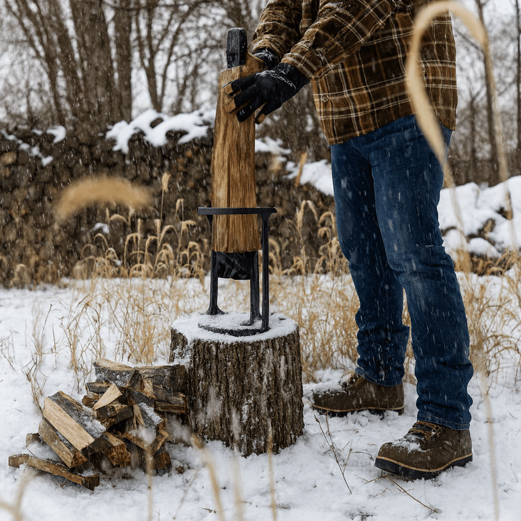 Norillo™ – Säker Vedklyv i Stål som Ger Perfekt Tändved Utan Yxa