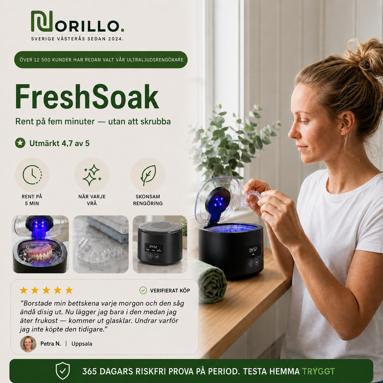 Norillo® – FreshSoak – Ultraljudsrengöring för tandskena på 5 min