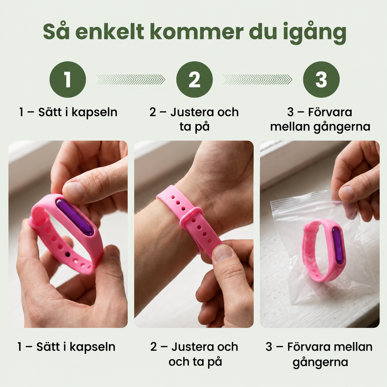 Norillo® – BiteShield – Myggarmband med naturliga oljor, laddningsbart