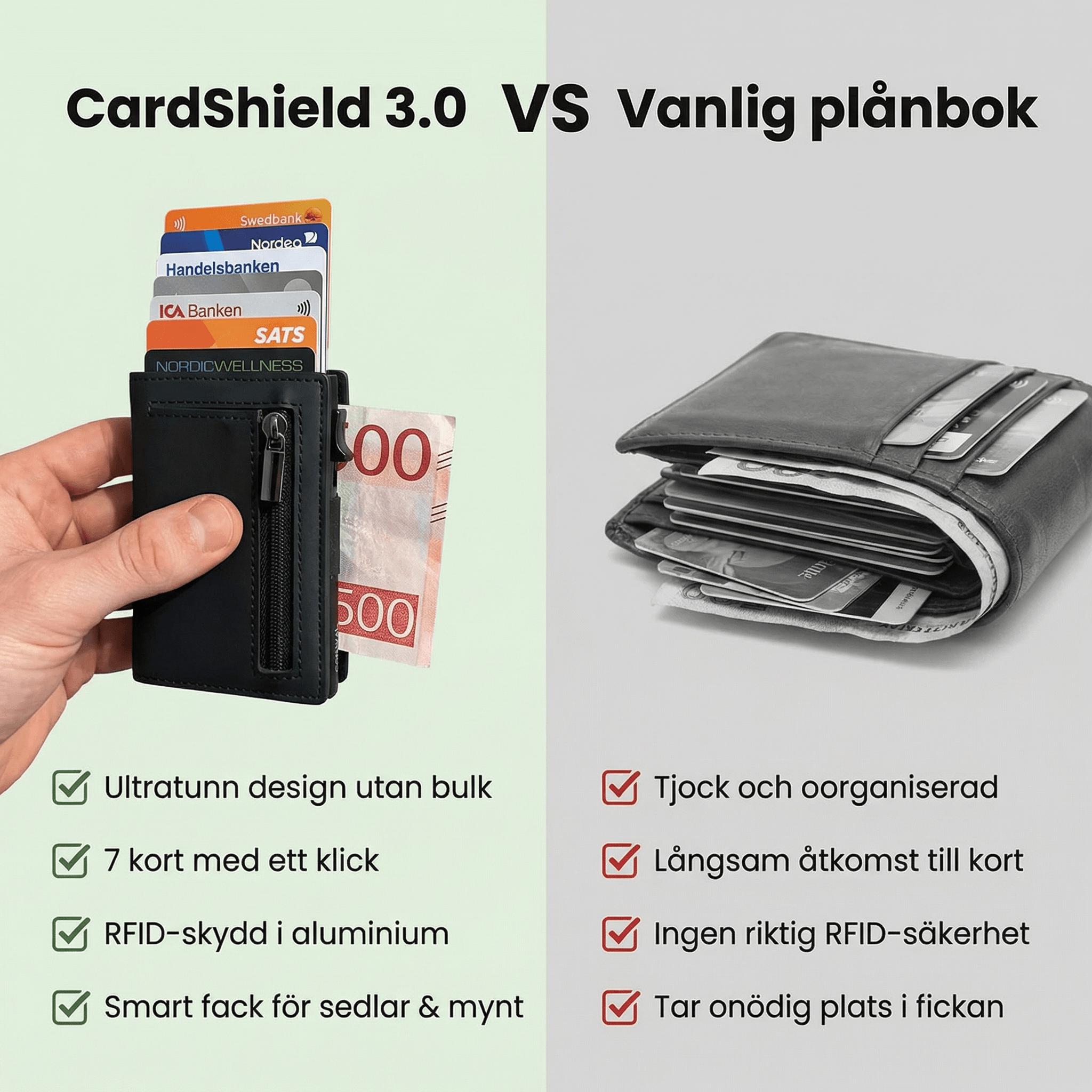 Norillo™ CardShield 3.0 – Slim plånbok med RFID-skydd