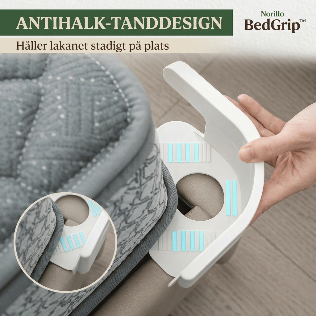 Norillo™ – BedGrip – Slipp lösa hörn och skrynkliga lakan för alltid