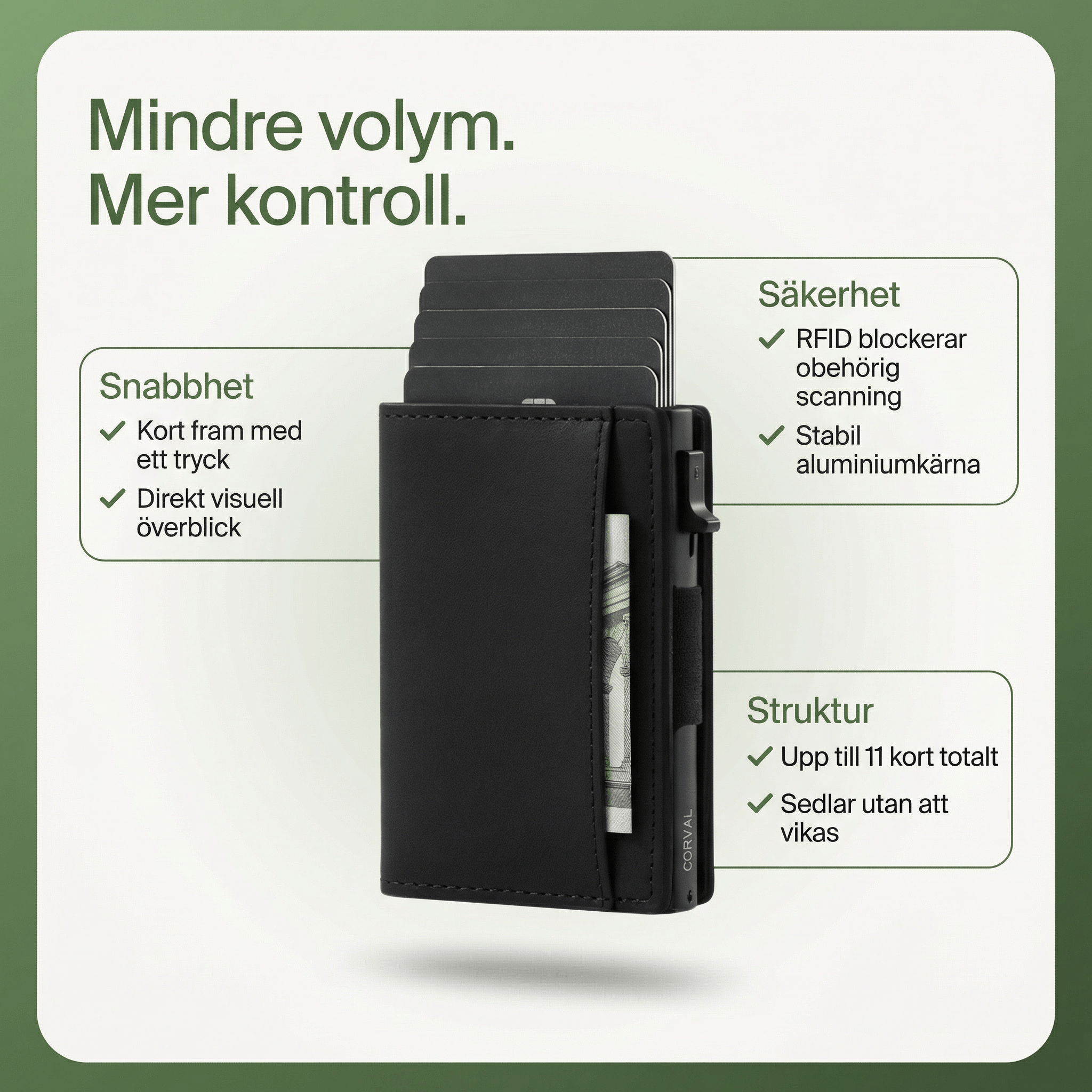 Norillo™ CardShield 3.0 – Slim plånbok med RFID-skydd