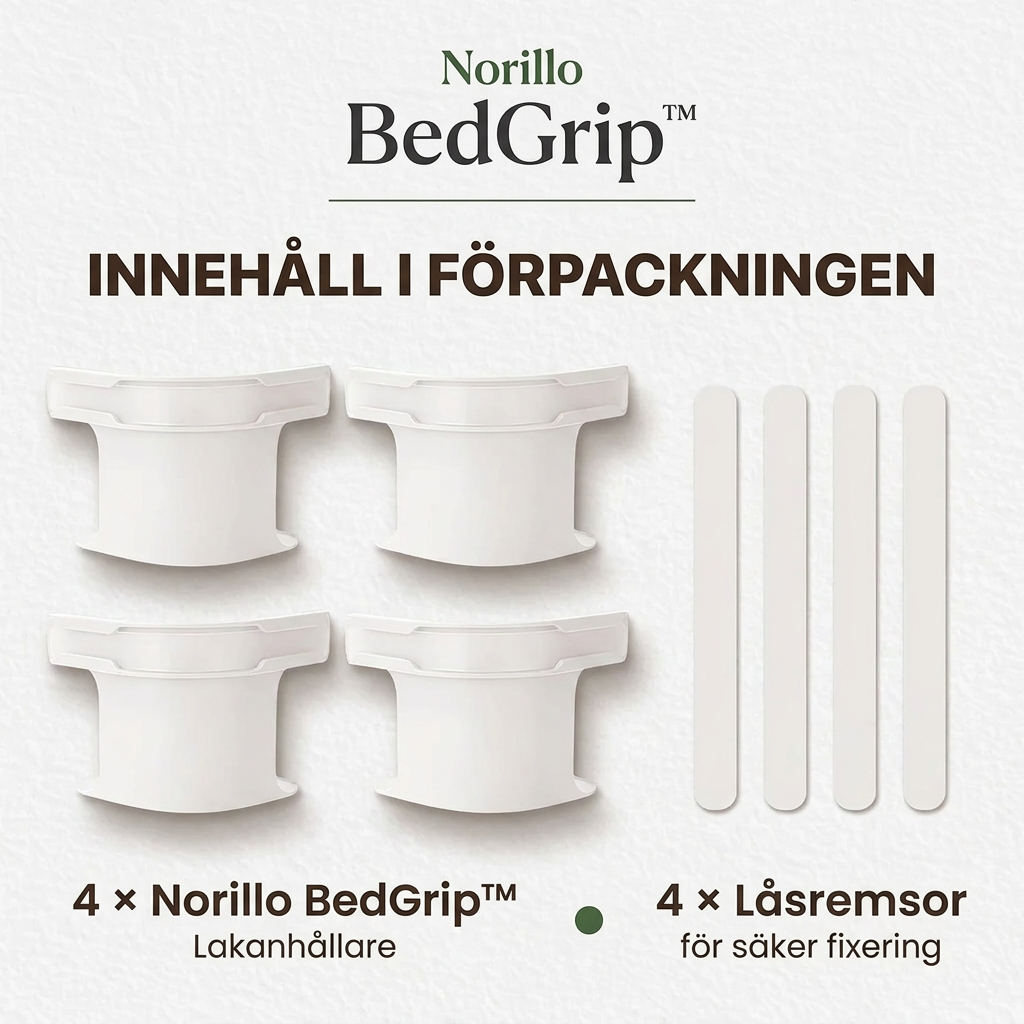 Norillo™ – BedGrip – Slipp lösa hörn och skrynkliga lakan för alltid