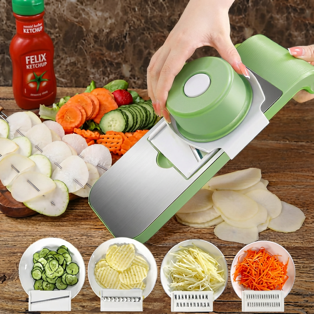 Norillo™ – Multifunktionell grönsaksskärare med 5 blad för snabb matprep