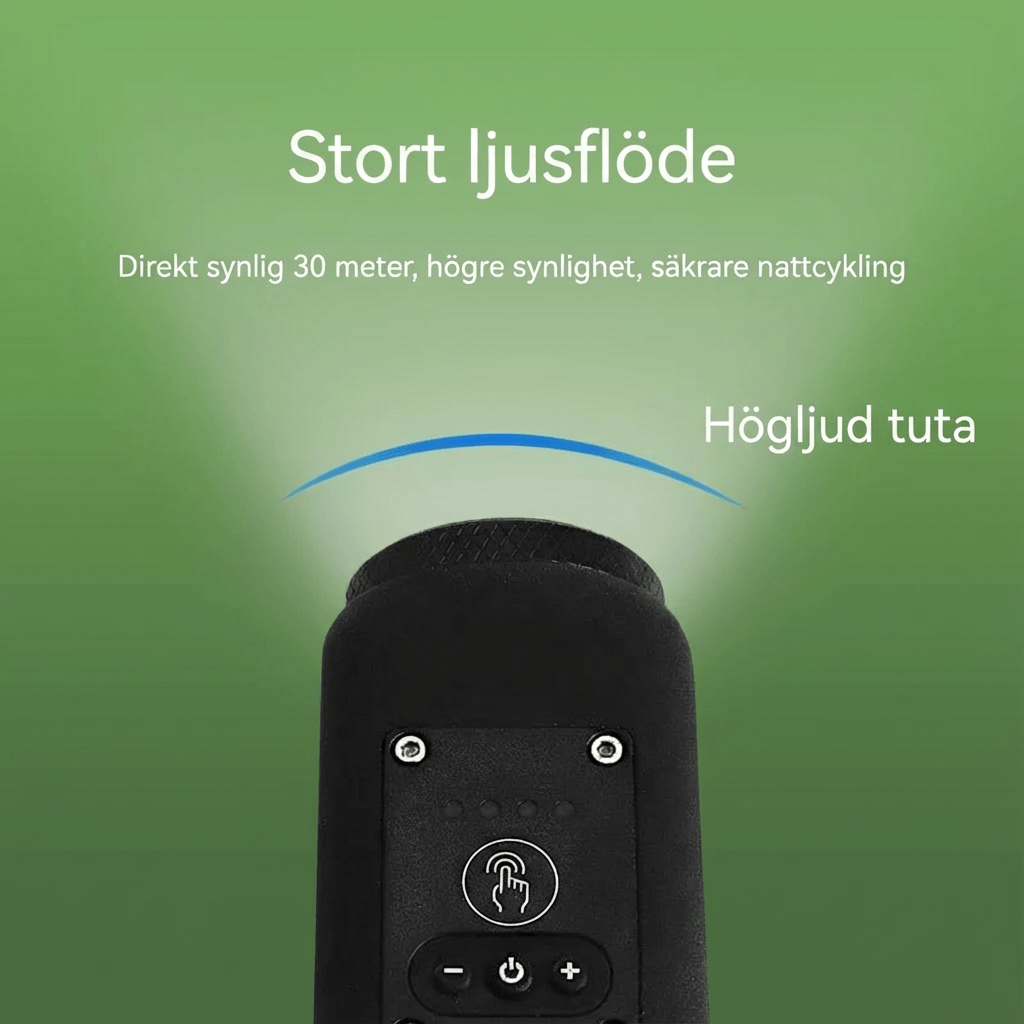 Norillo™ – 110 dB cykeltuta med långräckviddande framljus för nattkörning