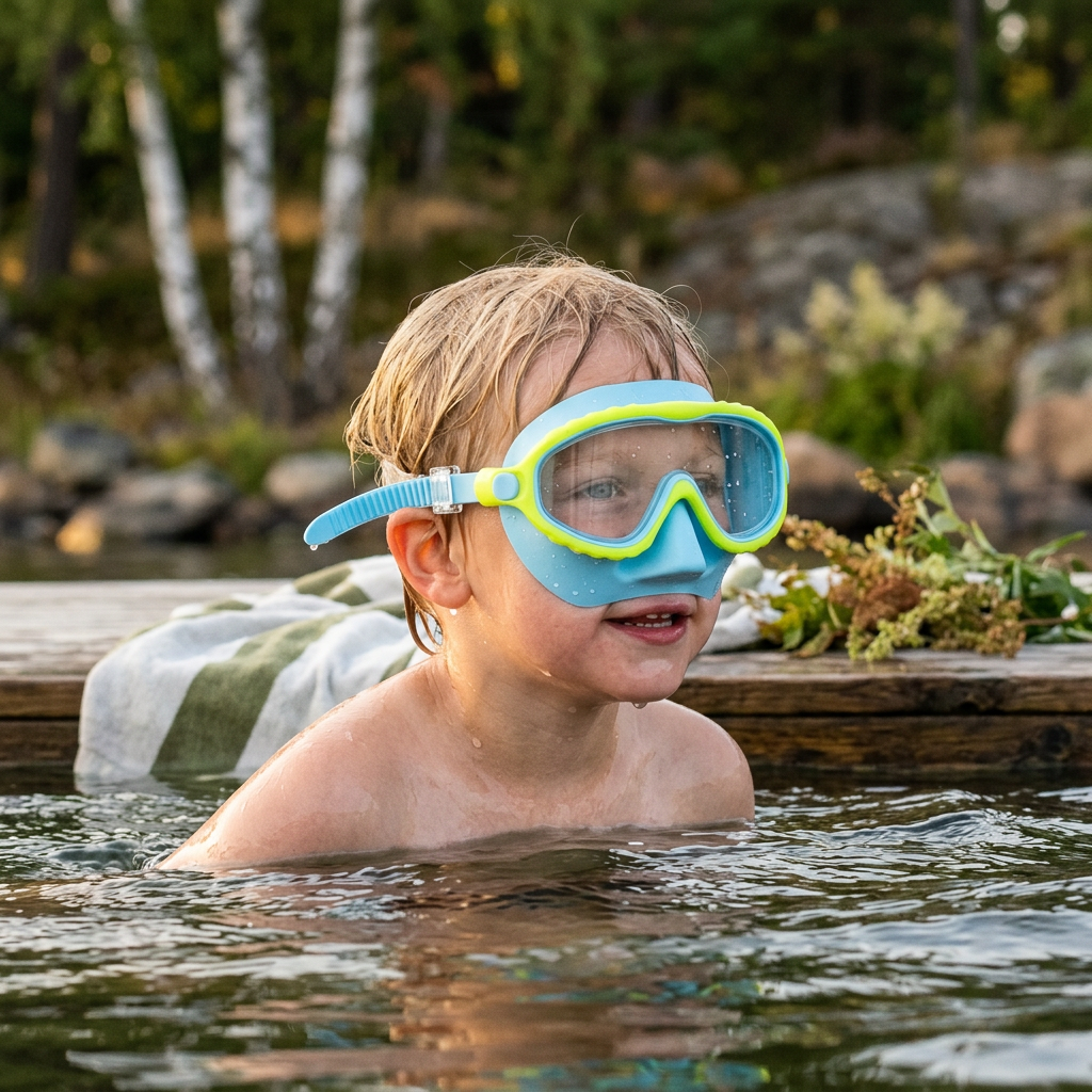 Norillo® – ClearDive – Barnsimglasögon som sitter kvar utan tovigt hå