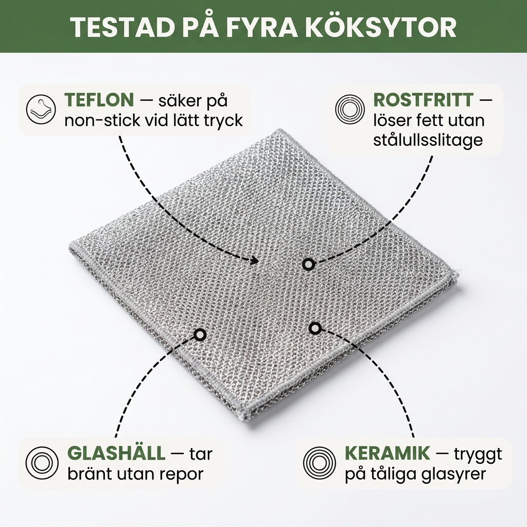 Norillo® – SteelSoft – Diskduk i stål som tar fettet utan att repa