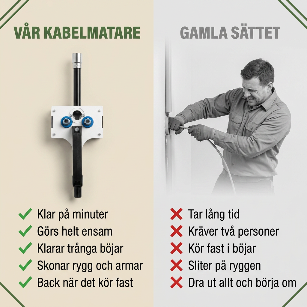 Norillo® – CableDrive – Drar kabel genom röret på minuter, helt själv