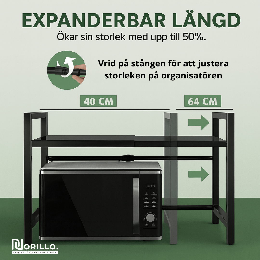 Norillo™ – Justerbart mikrovågsställ som frigör köksyta