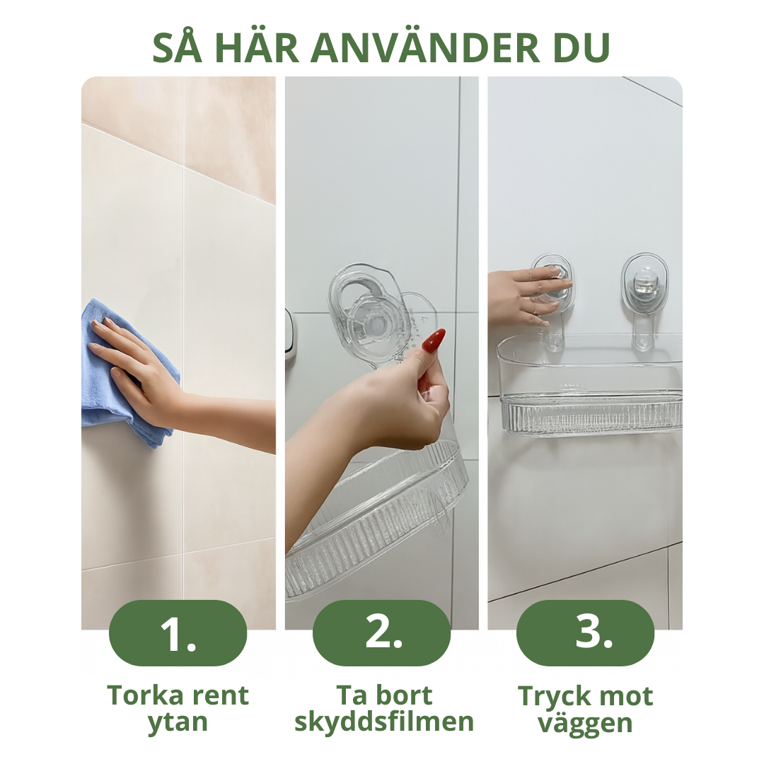 Norillo™ – Självhäftande Vägghylla utan Borrning för Kök & Badrum