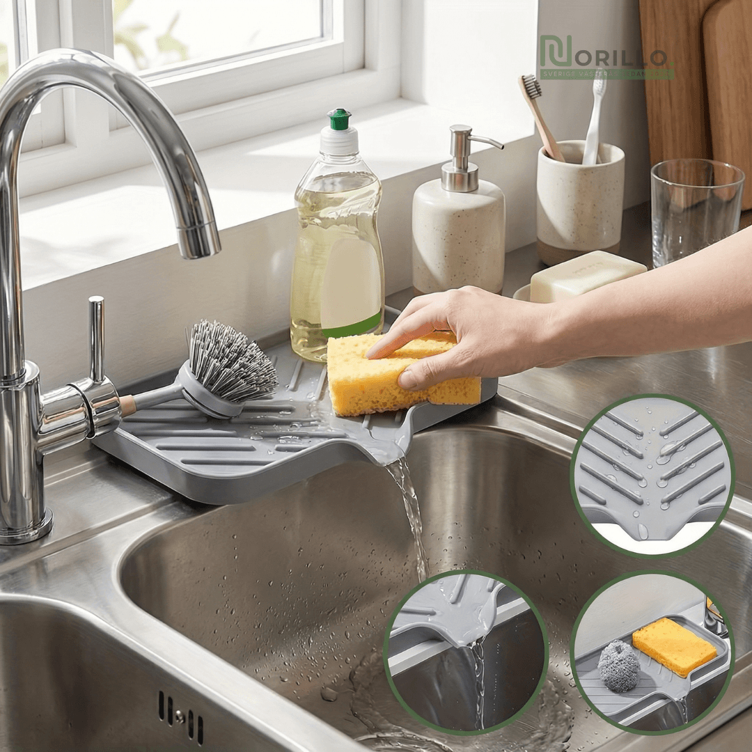 Norillo™ – Avtorkningsbricka i silikon för kök & badrum (13 x 24 cm)