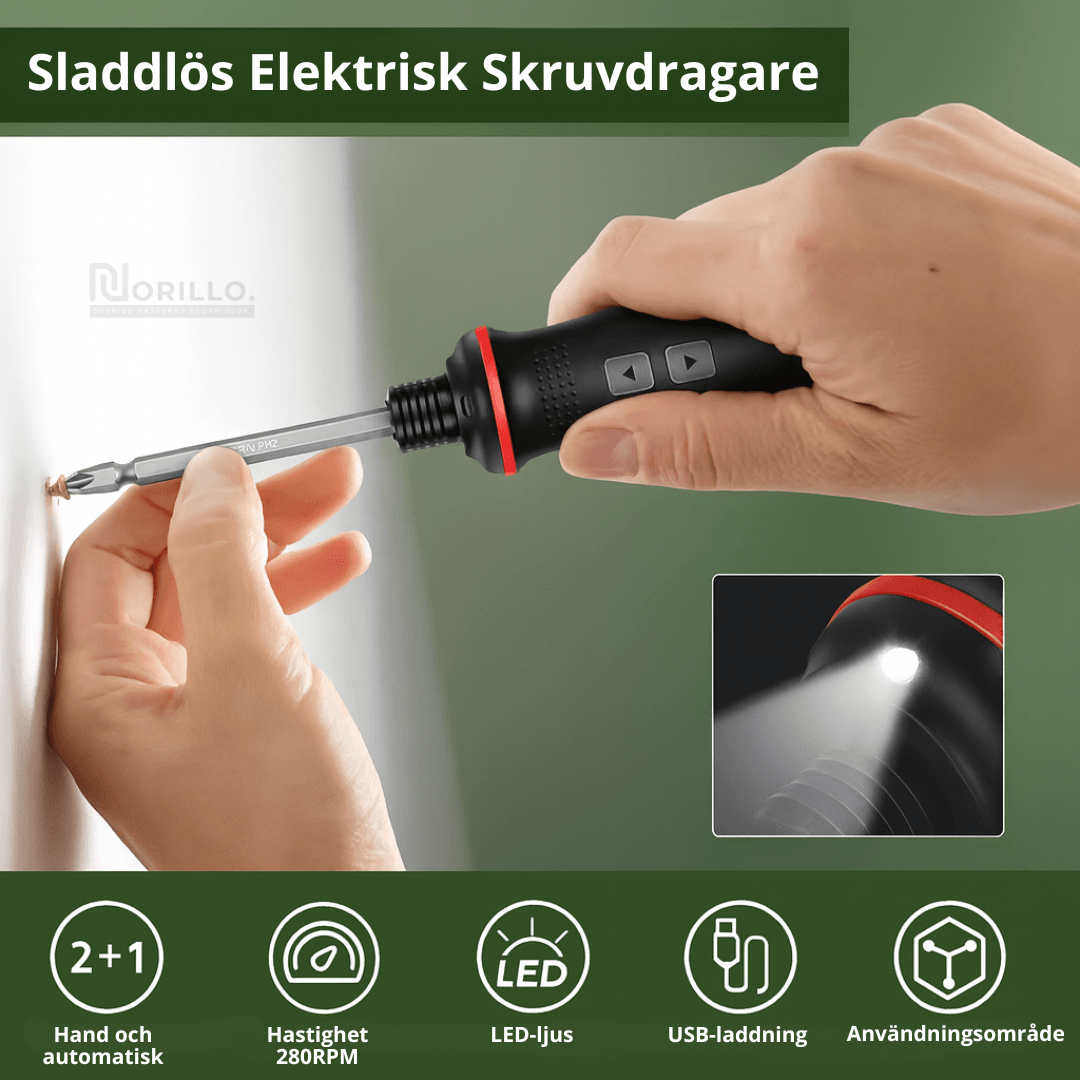 Norillo™ – Kraftfull 2-i-1 Elektrisk & Manuell Skruvmejsel