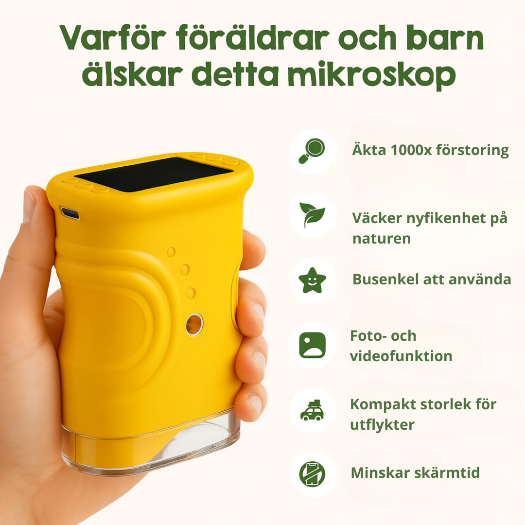 Norillo™ – Barnmikroskop med 1000x zoom & fotofunktion