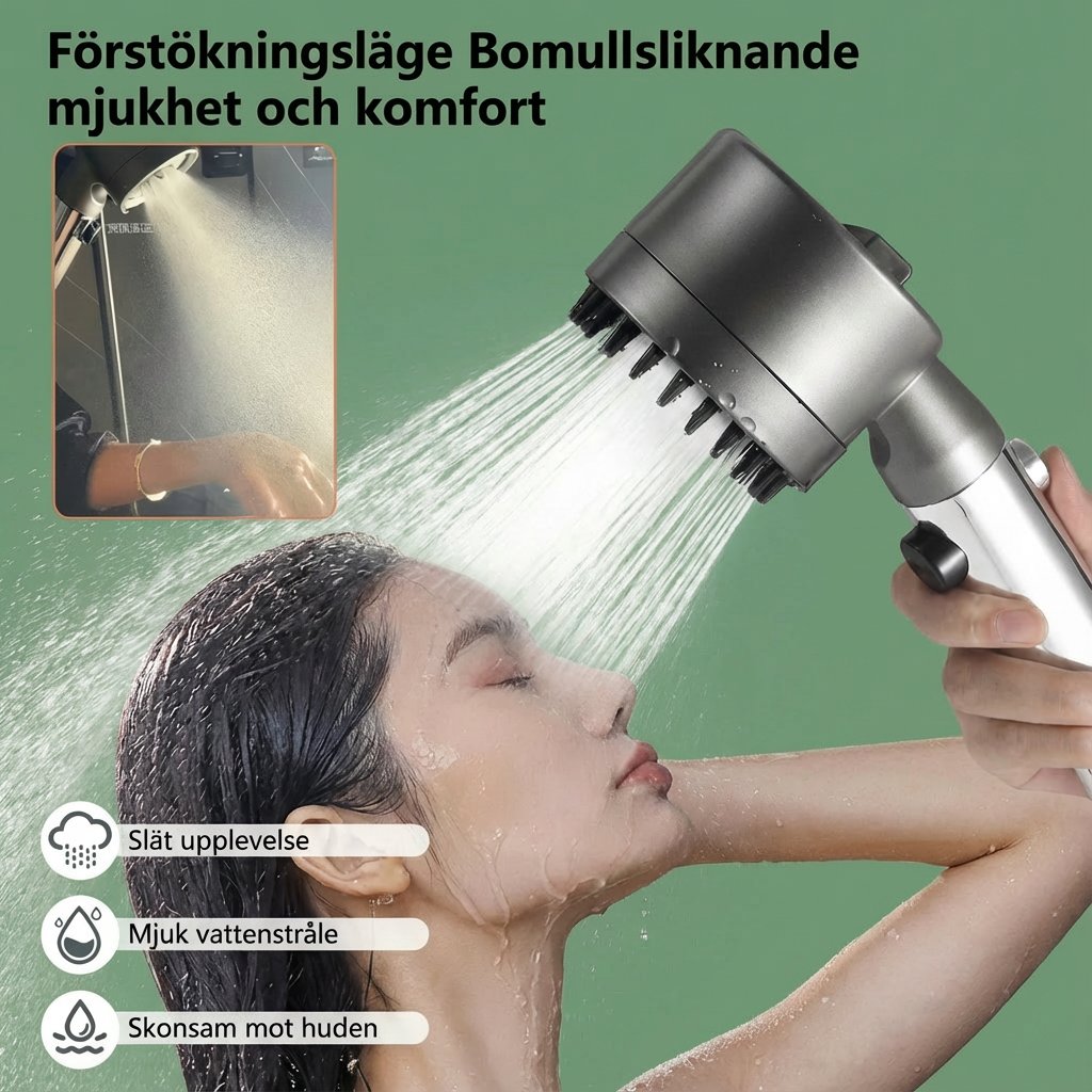 Norillo™ – Duschhuvud med massage, 3-stegs tryck och renande vattenfilter