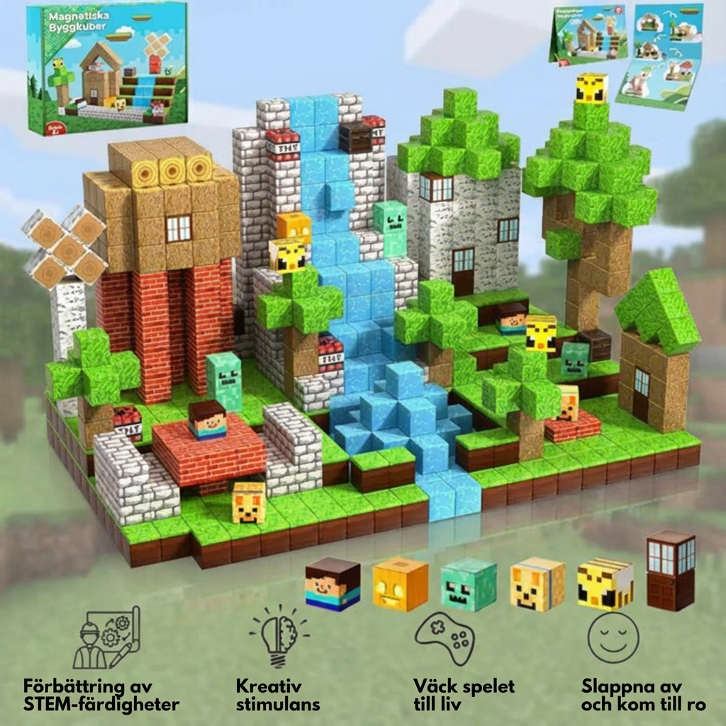 Norillo™ – Pixel Blocks magnetiska byggblock som låter barn skapa sin egen värld
