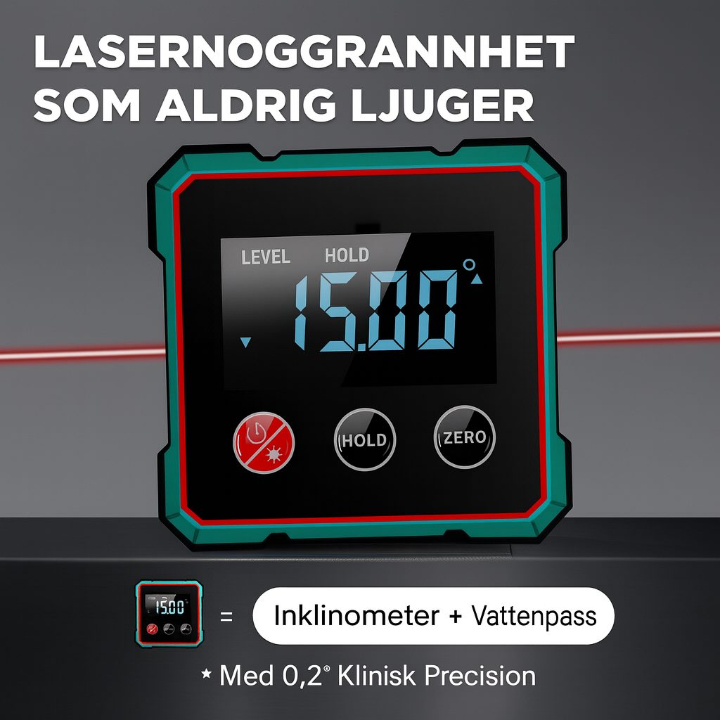 Norillo™ – 2-i-1 Digital Vinkelmätare och Laser Vattenpass