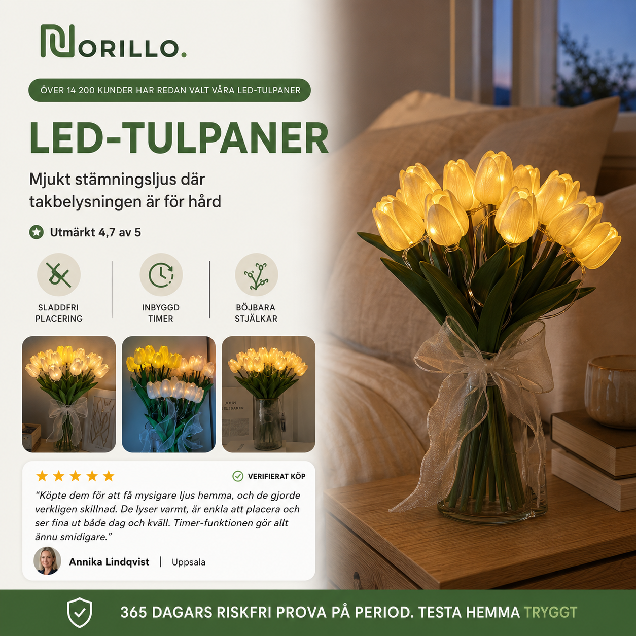 Norillo™ – LED-Tulpaner som lyser upp hemmet utan skötsel