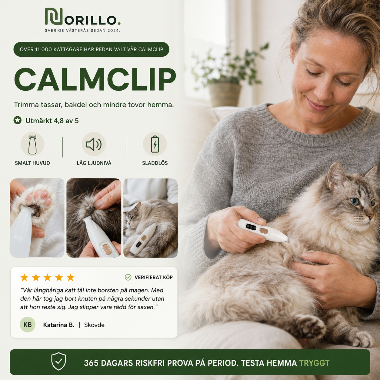 Norillo® – CalmClip – Skonsam trimmer för tassar, bakdel & små tovor