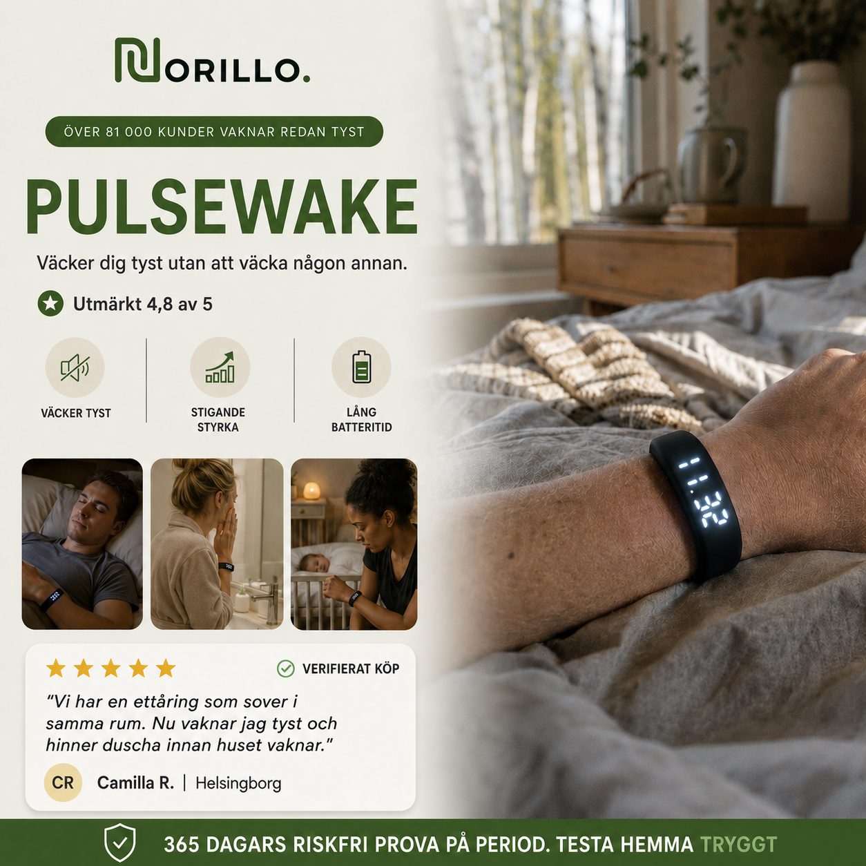 Norillo® – PulseWake – Vibrerande väckning som inte stör partnern