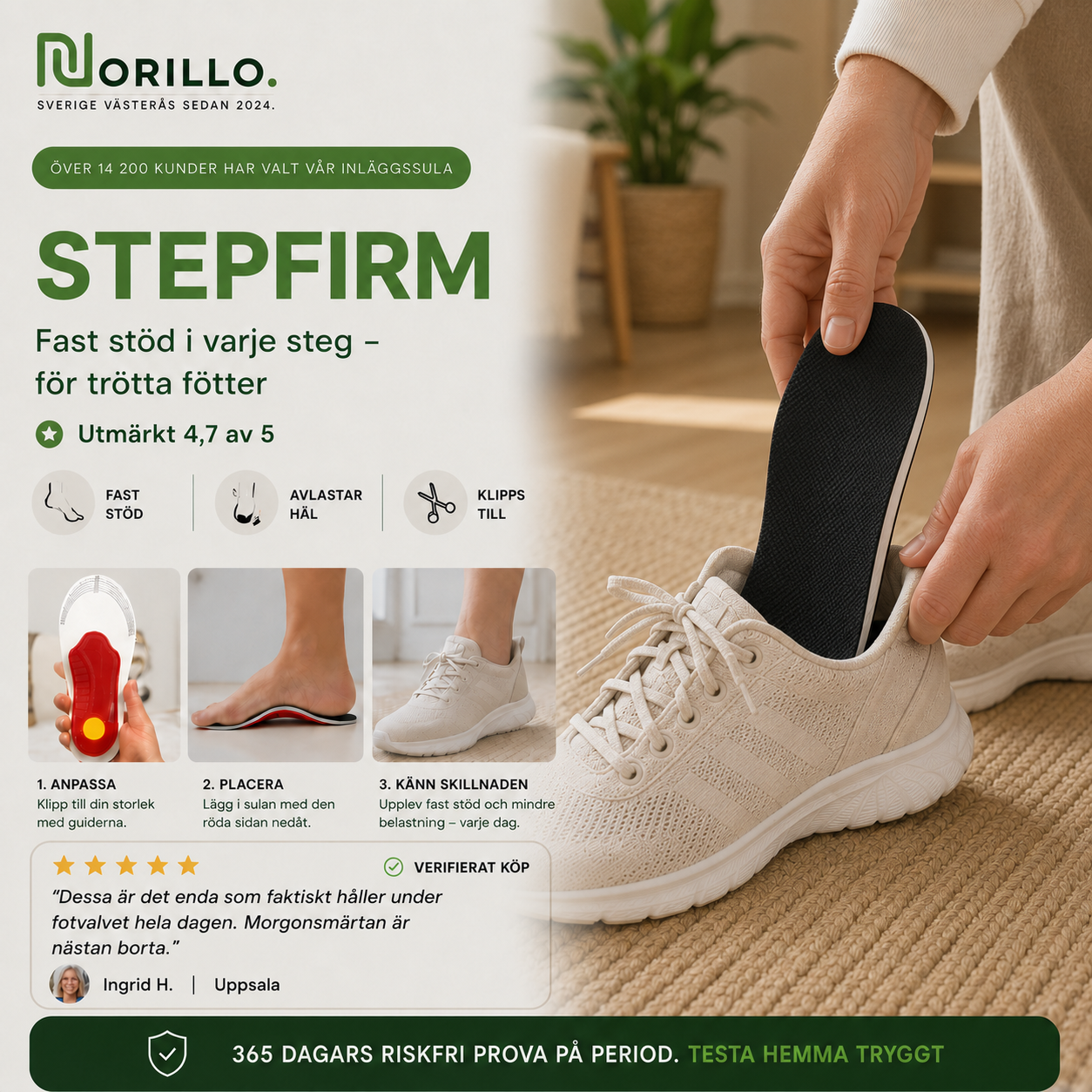 Norillo® – StepFirm – Fasta inläggssulor som stöttar fotvalvet hela dagen