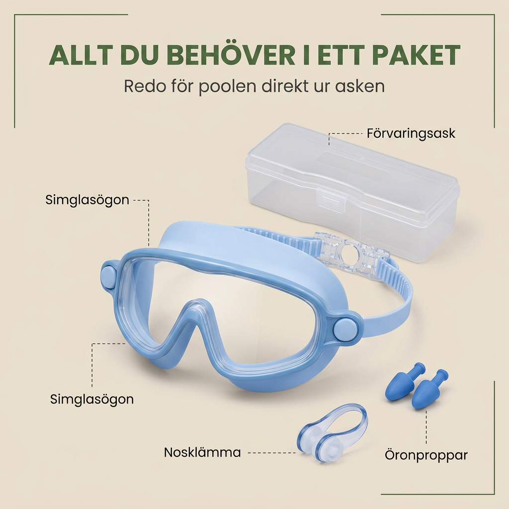 Norillo® – ClearDive – Barnsimglasögon som sitter kvar utan tovigt hå