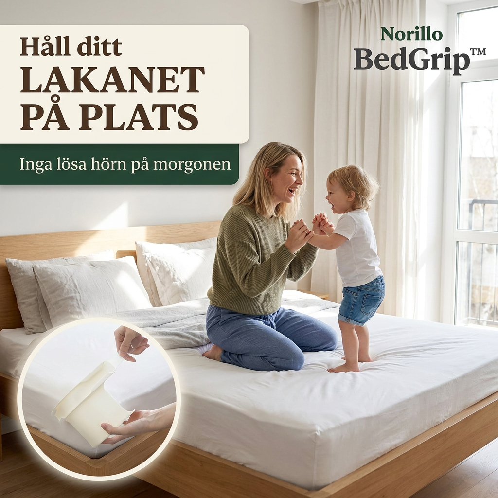 Norillo™ – BedGrip – Slipp lösa hörn och skrynkliga lakan för alltid