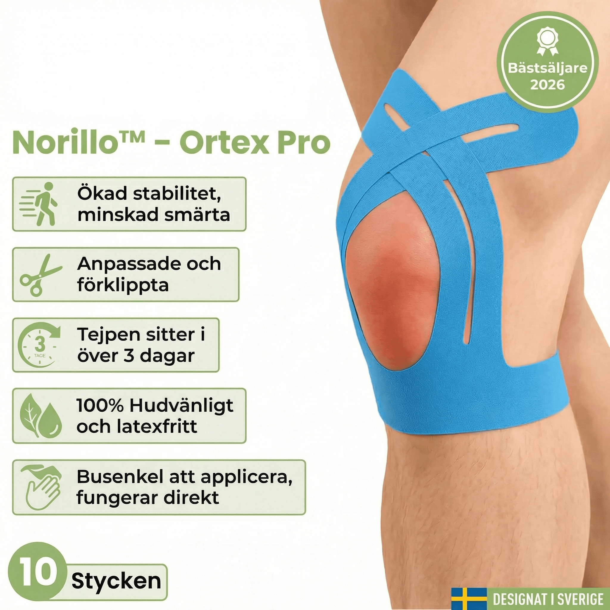 Norillo™ – Ortex original pro –  förskuren knätejp
