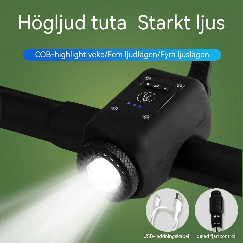 Norillo™ – 110 dB cykeltuta med långräckviddande framljus för nattkörning