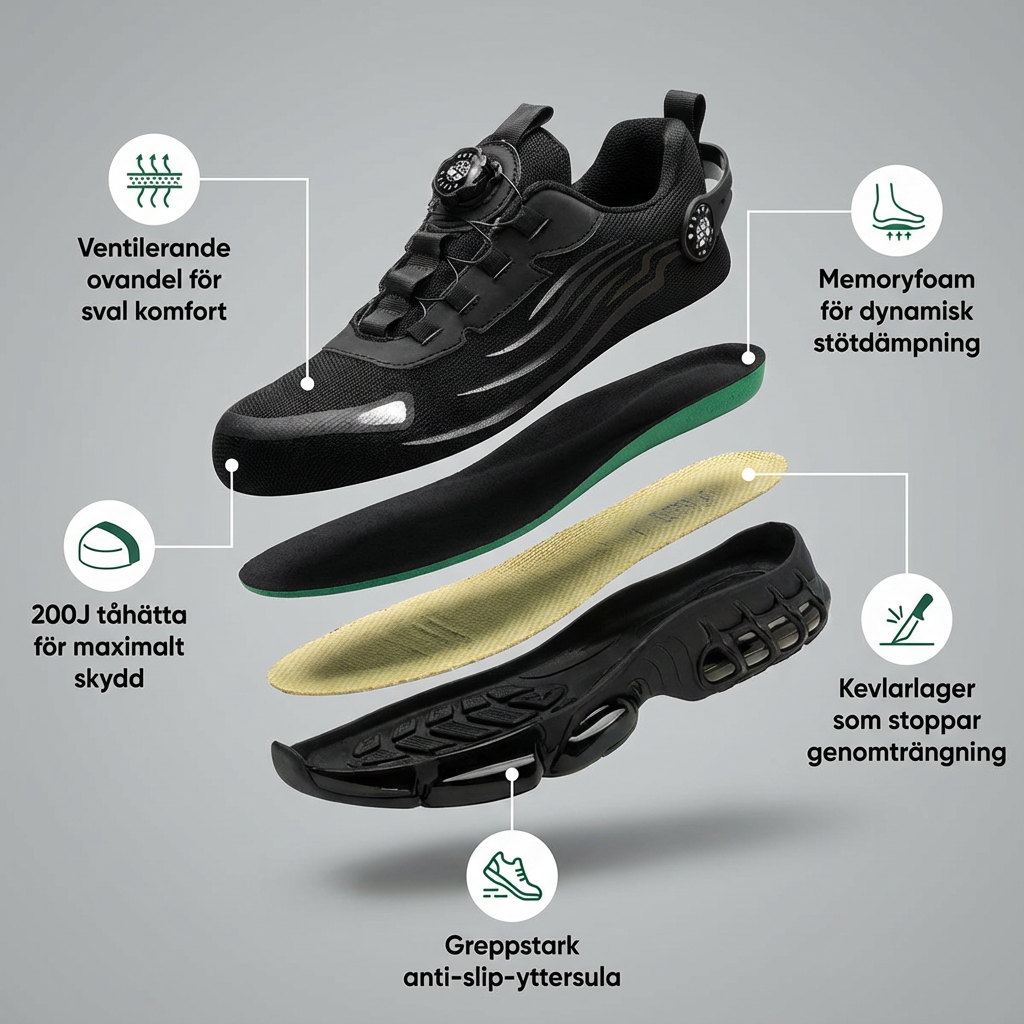 Norillo™ – ArmorFlex S3 Air – Ultralätta skyddsskor med stålhätta & vridspänne