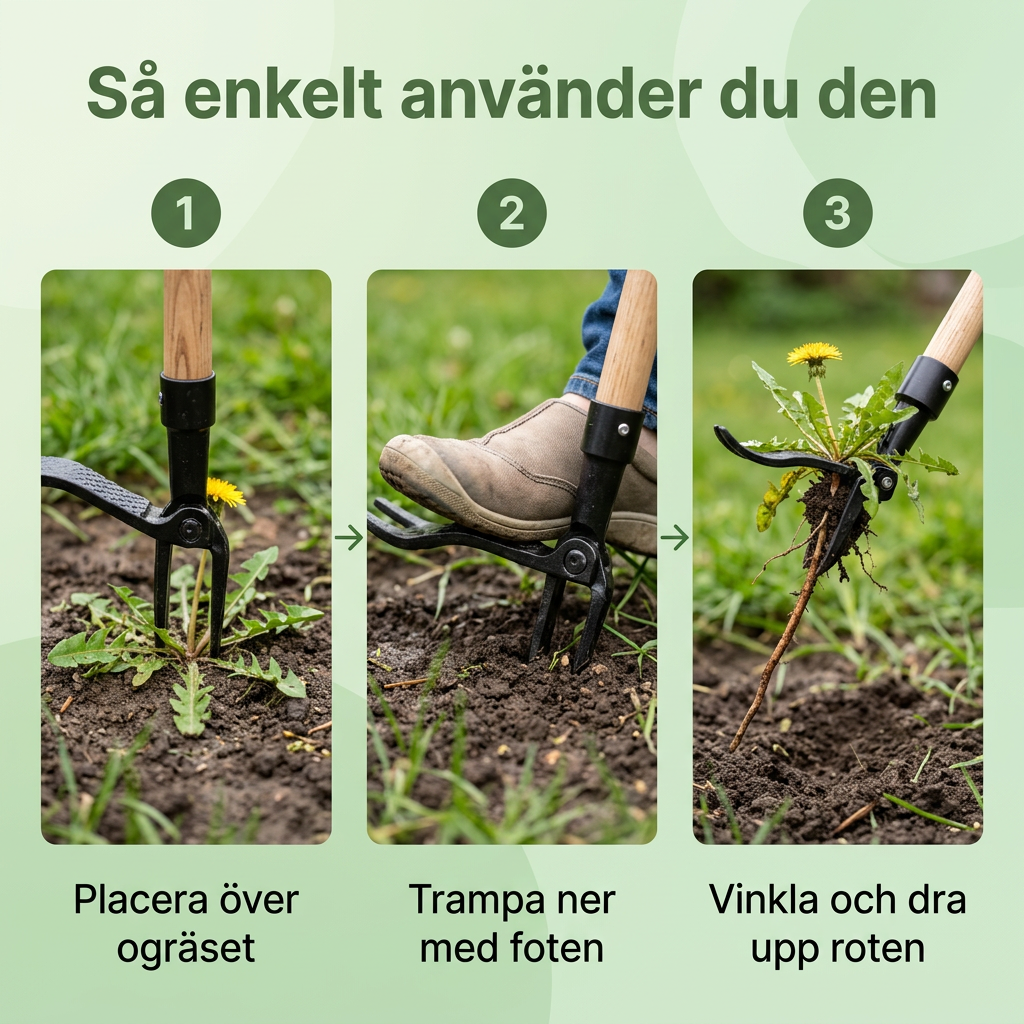 Norillo® – RotRyck Pro – Dra upp ogräset med roten utan att böja dig