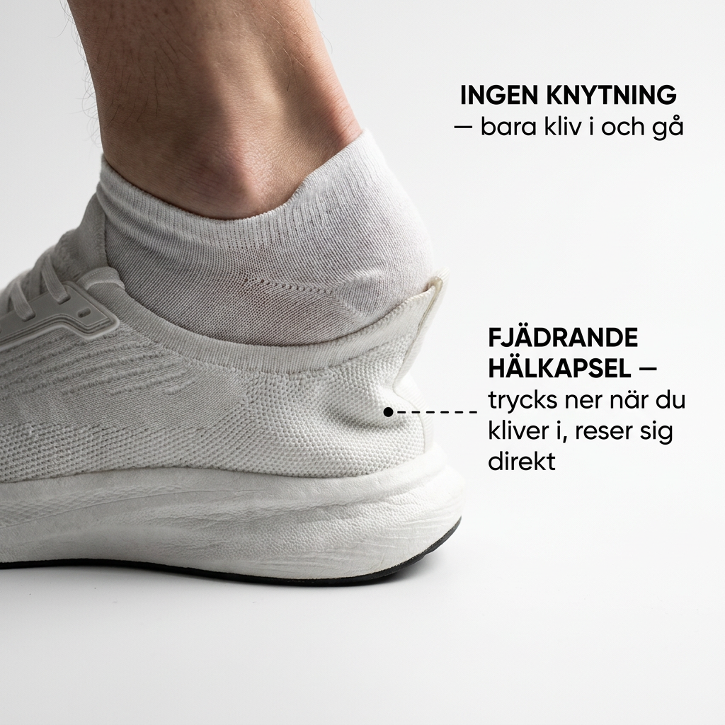 Stigré™ – Hallux-vänliga sneakers du kliver i utan att böja dig