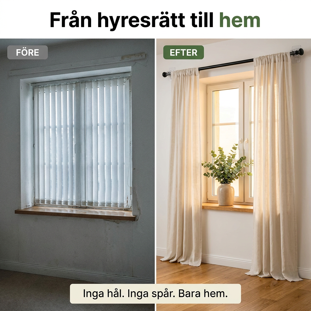 Norillo™ – Självhäftande Gardinstångshållare utan borrning i väggen