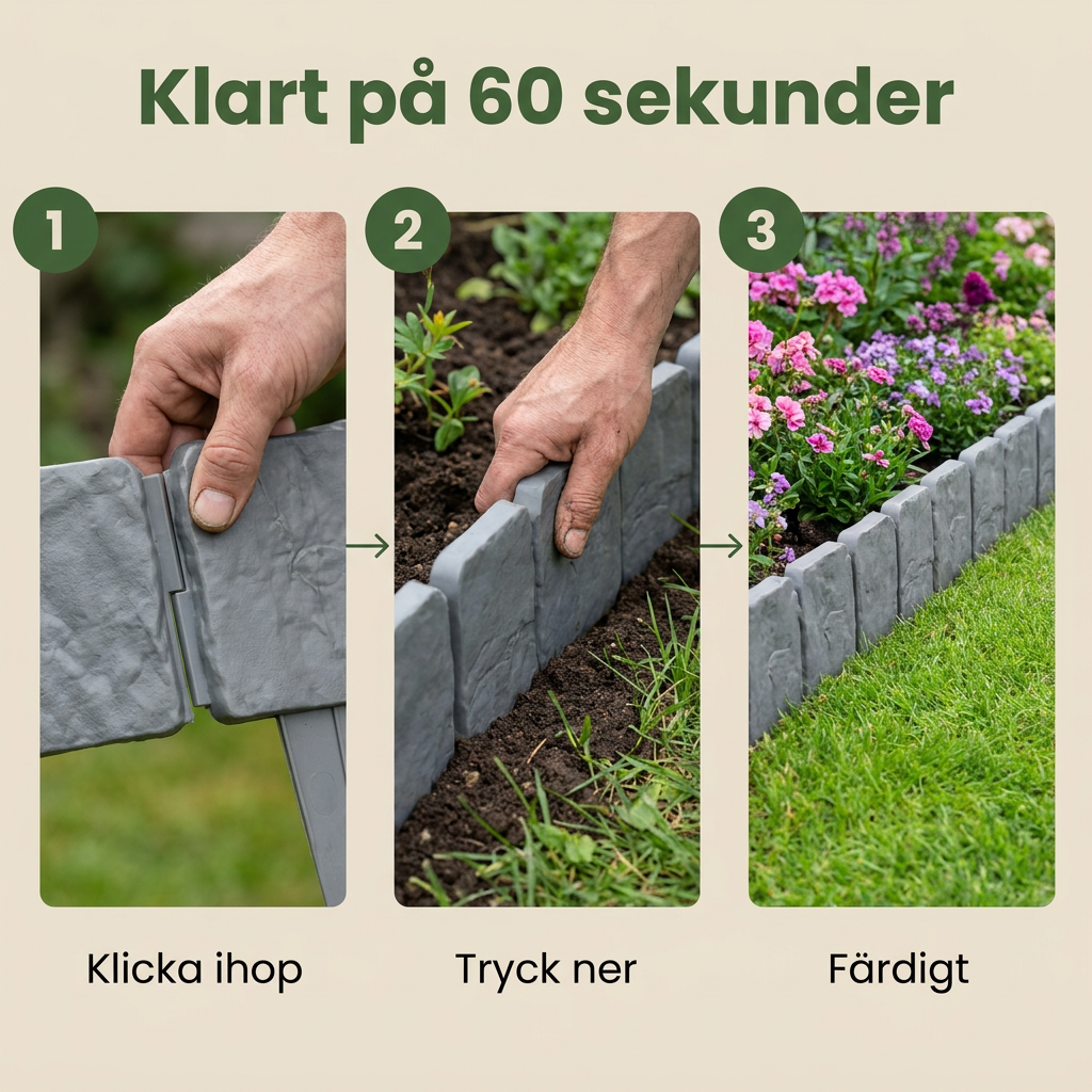 Norillo™ – Rabattkant i Stenoptik som Hindrar Gräs från att Krypa In