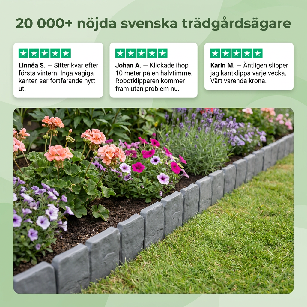 Norillo™ – Rabattkant i Stenoptik som Hindrar Gräs från att Krypa In