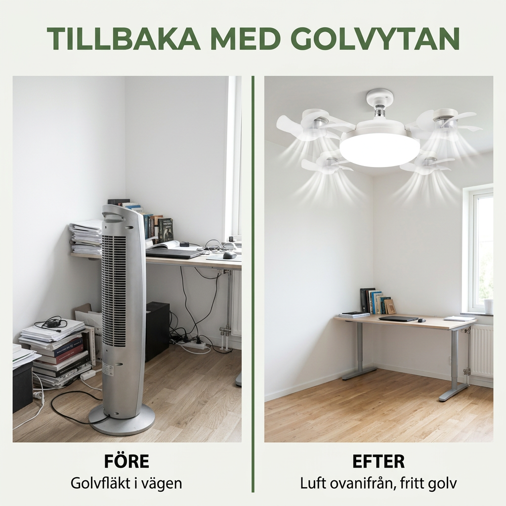 Norillo® – BreezeSocket – Takfläkt med lampa som skruvas i på minuter