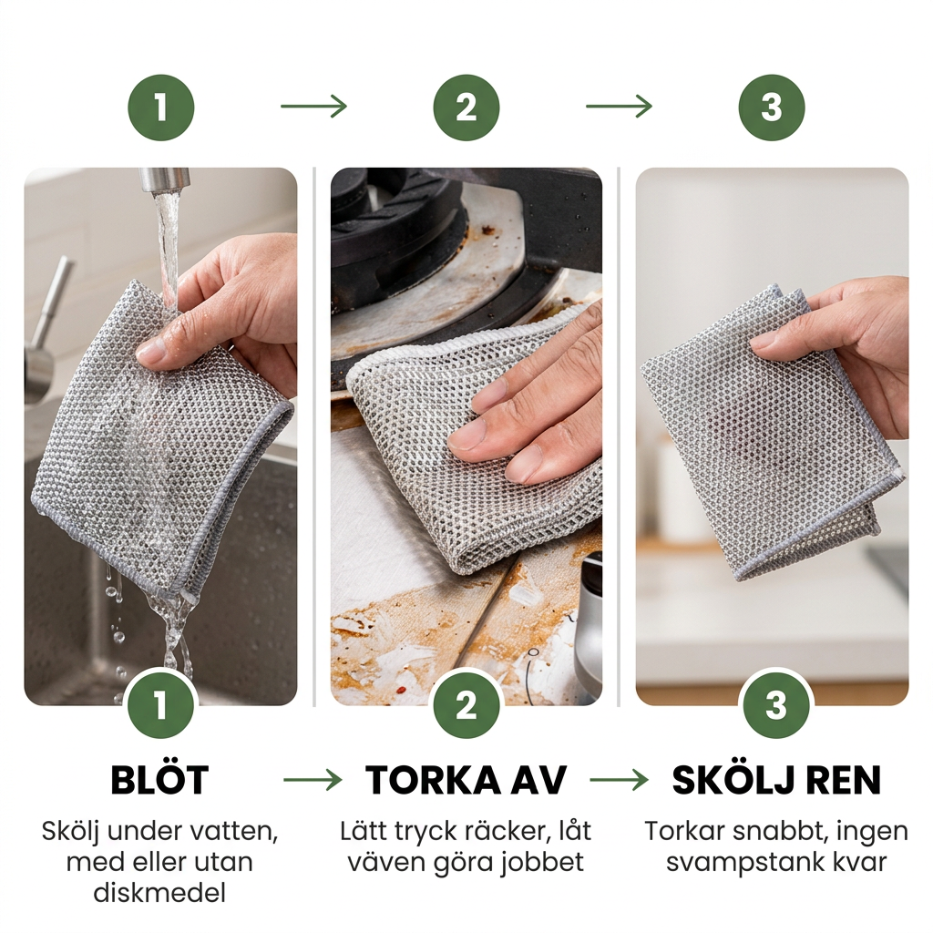 Norillo® – SteelSoft – Diskduk i stål som tar fettet utan att repa