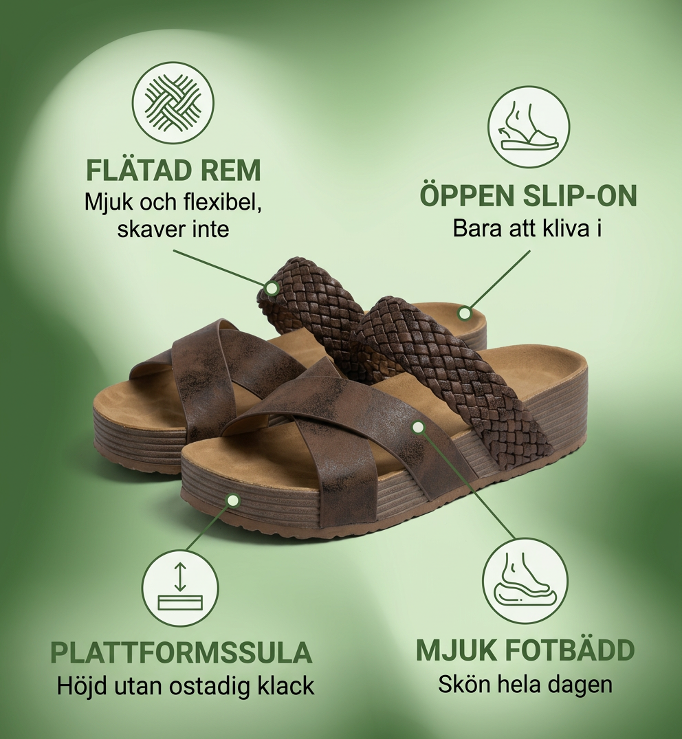 Norillo® – SummerEase – Kilklackssandal med dubbla remmar för långa sommardagar
