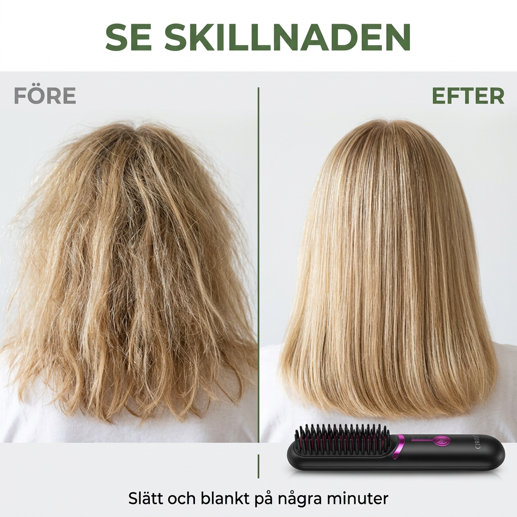 Norillo® – GlideStyle – Sladdlös värmeborste för slätt hår på minuter