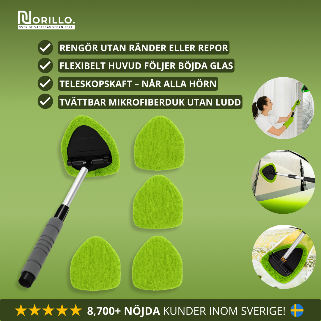 Norillo™ – Kristallklara bilrutor utan ränder