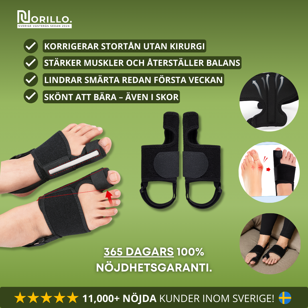 Norillo™ – Stortåstöd som Rätar Hallux Valgus Utan Operation