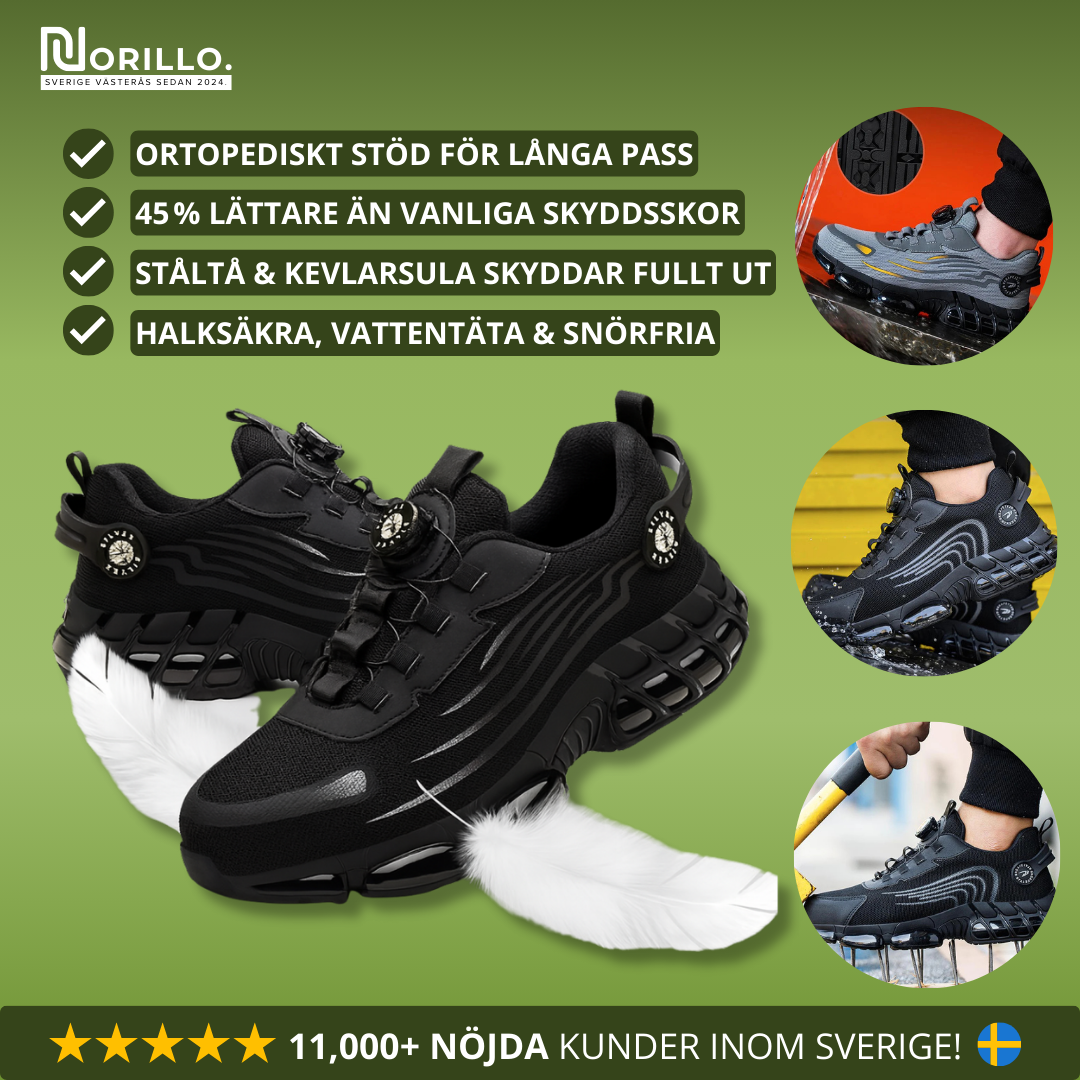 Norillo™ – ArmorFlex S3 Air – Ultralätta skyddsskor med stålhätta & vridspänne