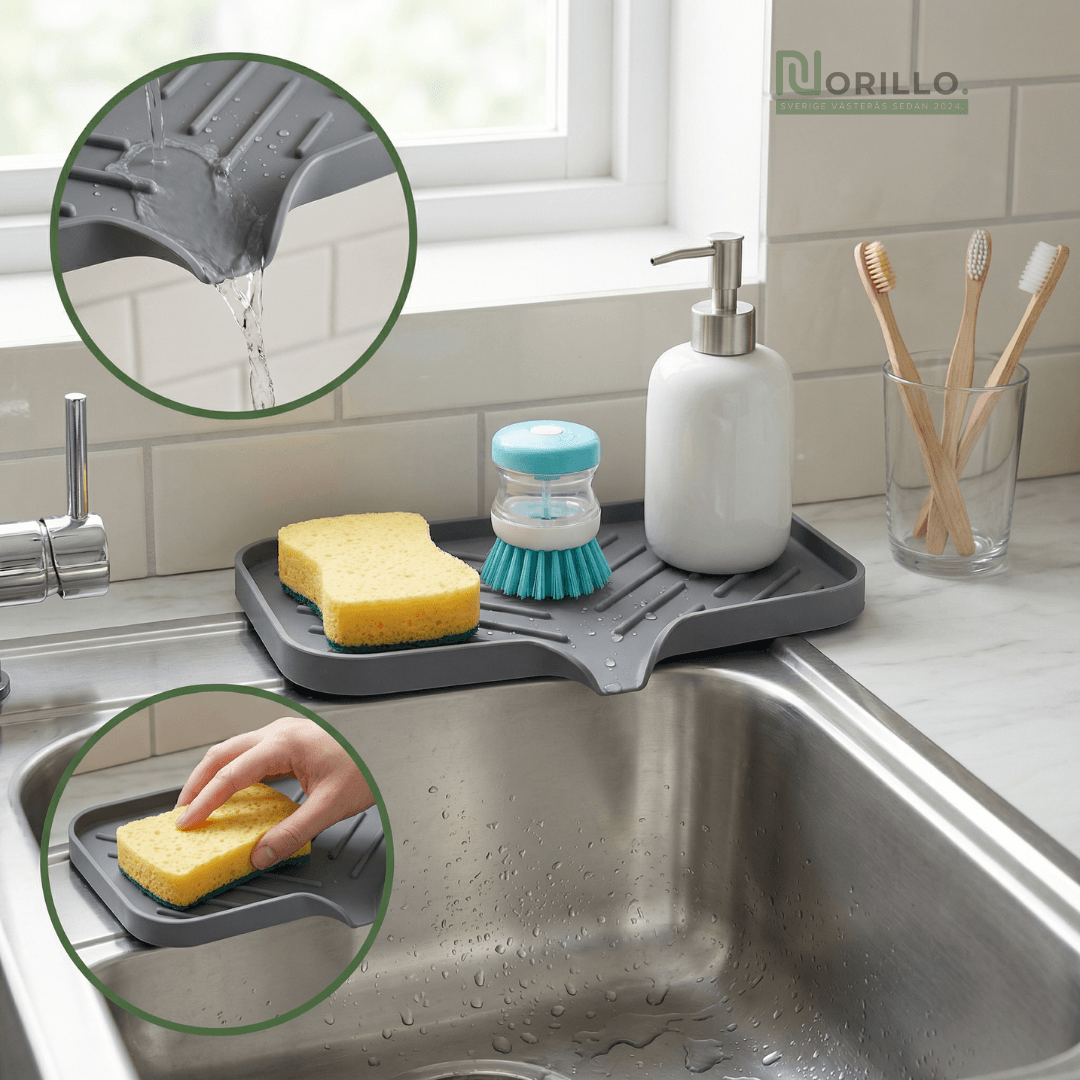 Norillo™ – Avtorkningsbricka i silikon för kök & badrum (13 x 24 cm)