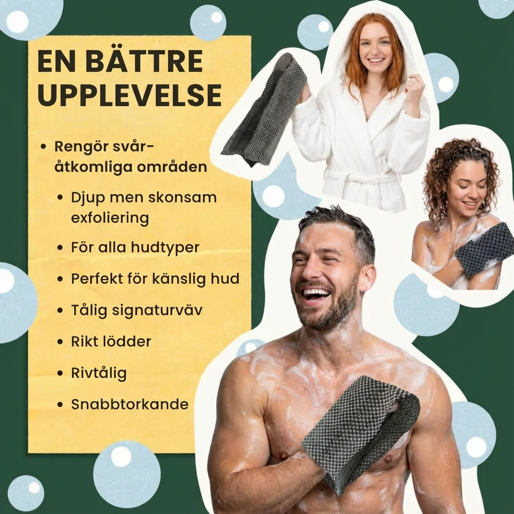 Norillo™ – Exfolierande Antibakteriell Duschhandduk för hela kroppen