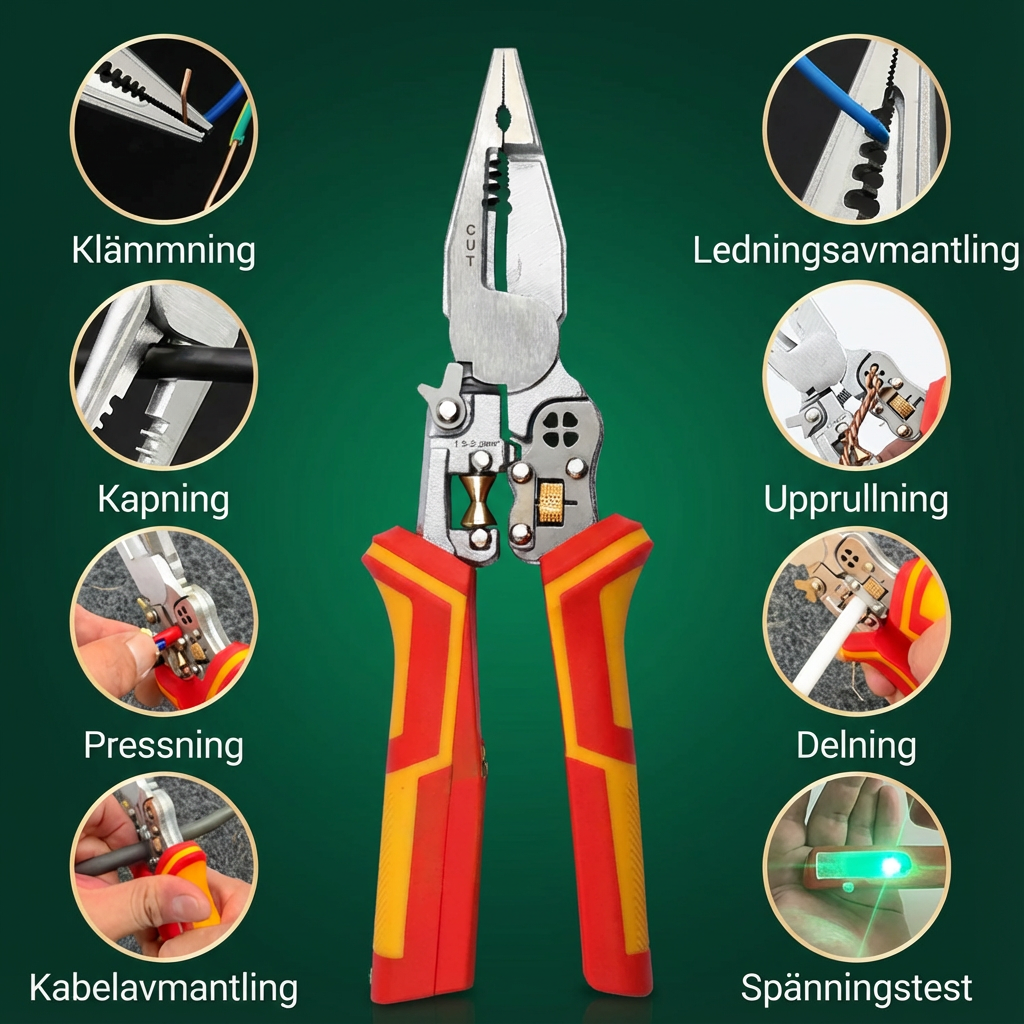 Norillo™ – 8-i-1 avmantlingstång för snabb kapning & kabelarbete