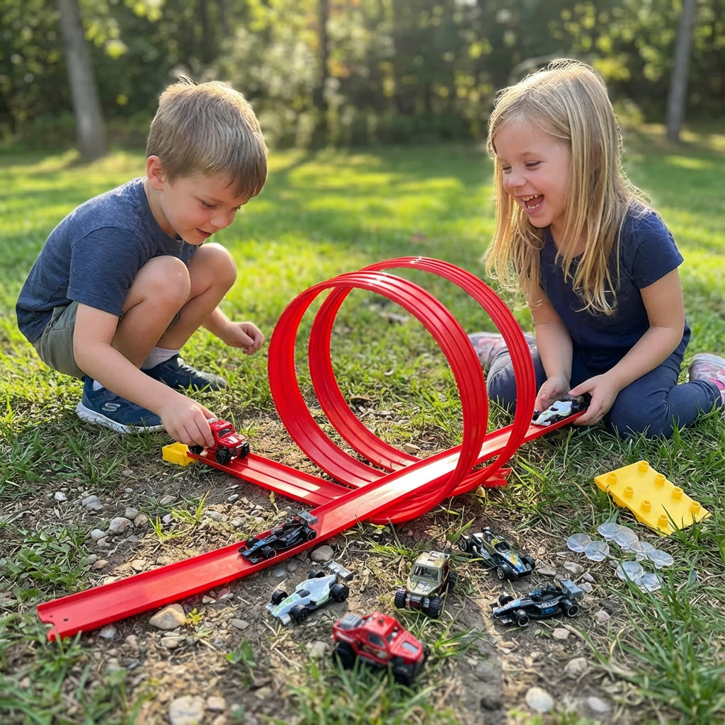 Norillo™ – Flexibelt racerbane-set som låter barn bygga egna fartfyllda bilbanor