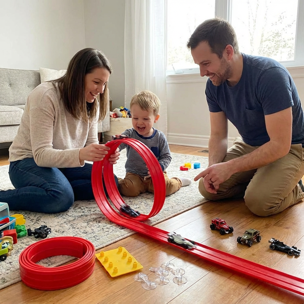 Norillo™ – Flexibelt racerbane-set som låter barn bygga egna fartfyllda bilbanor