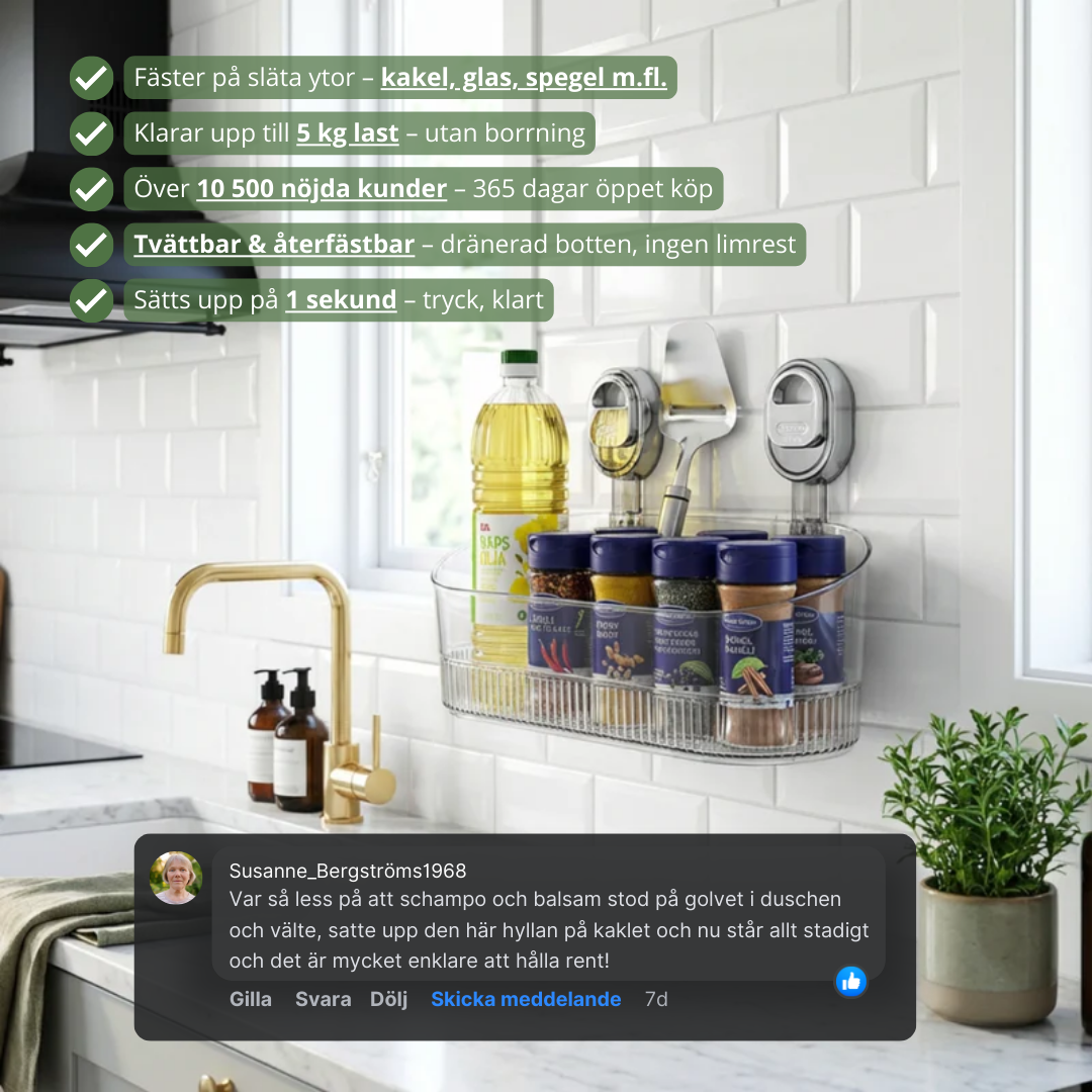 Norillo™ – Självhäftande Vägg­hylla utan Borrning för Kök & Badrum