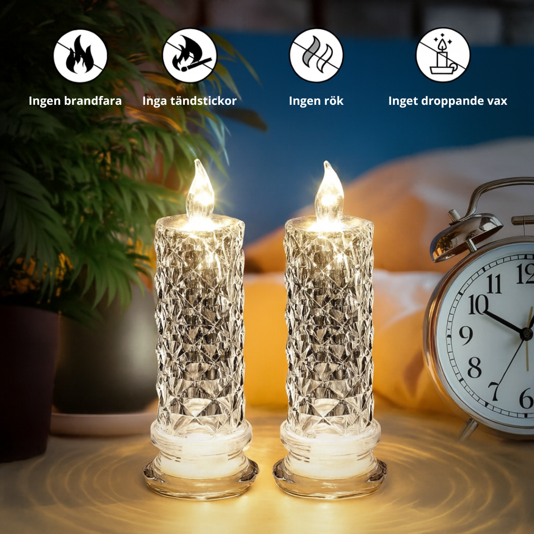 CrystalGlow™ – LED-ljusset i kristall (4st)