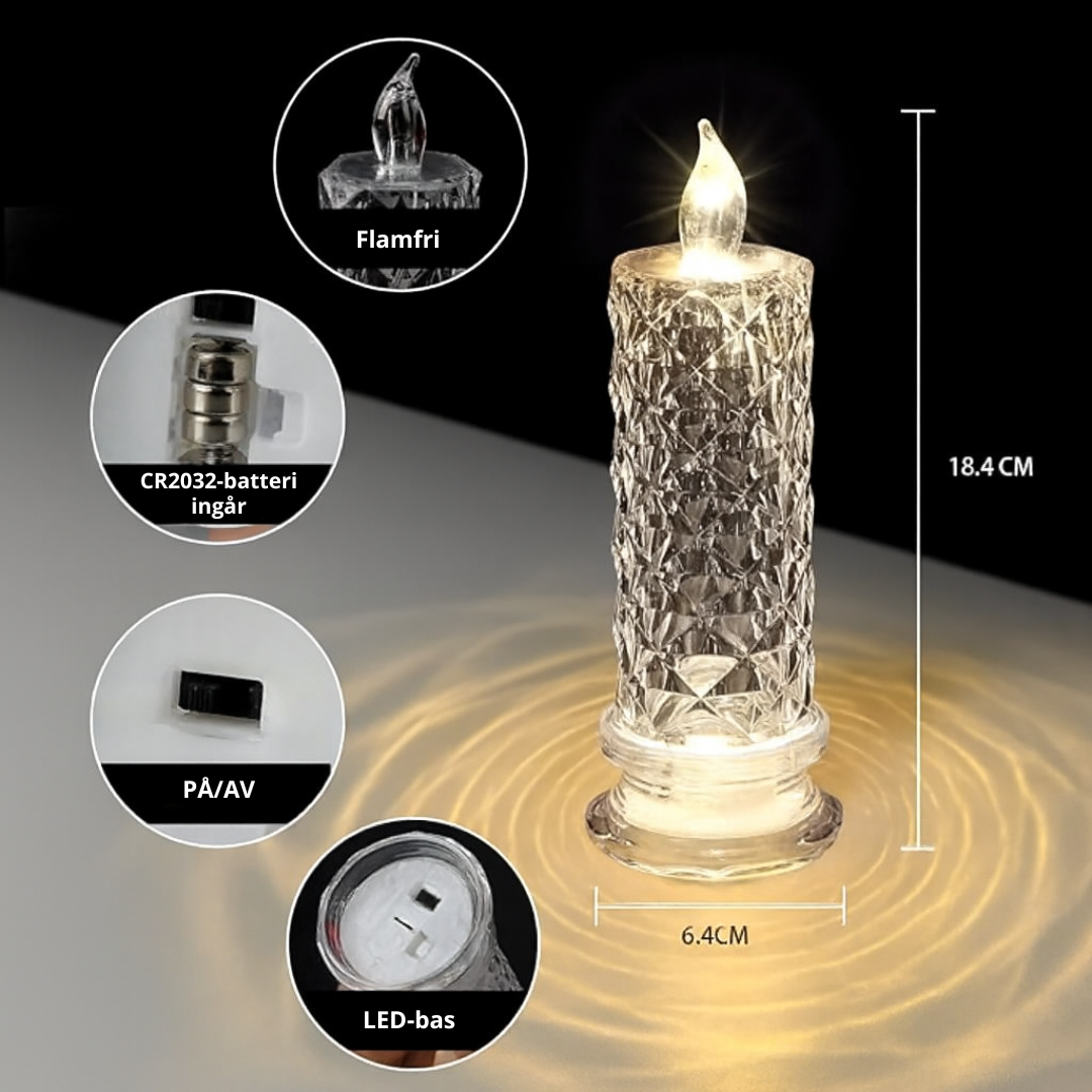 CrystalGlow™ – LED-ljusset i kristall (4st)